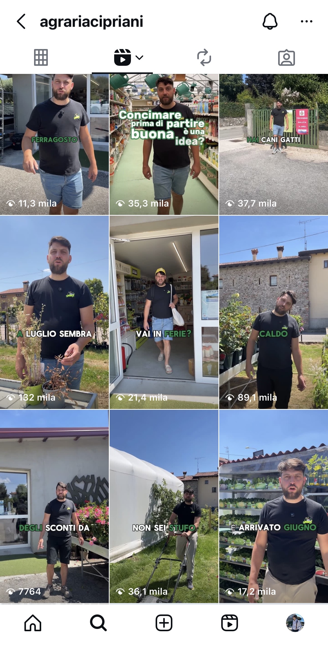 Screenshot risultati campagna agraria e garden