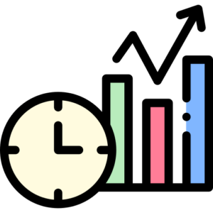 Icona orologio e grafico